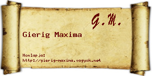 Gierig Maxima névjegykártya